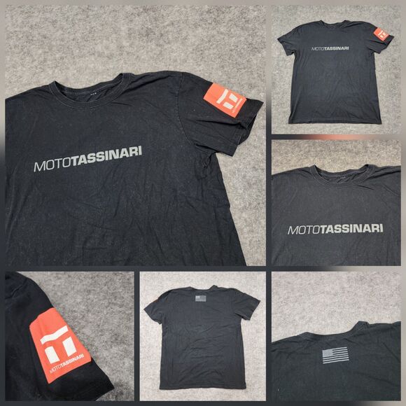Moto Tassinari VForce Motorcycle Parts Mens M Medium? Promo Black T Shirt - Picture 1 of 10